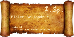 Pieler Szilamér névjegykártya